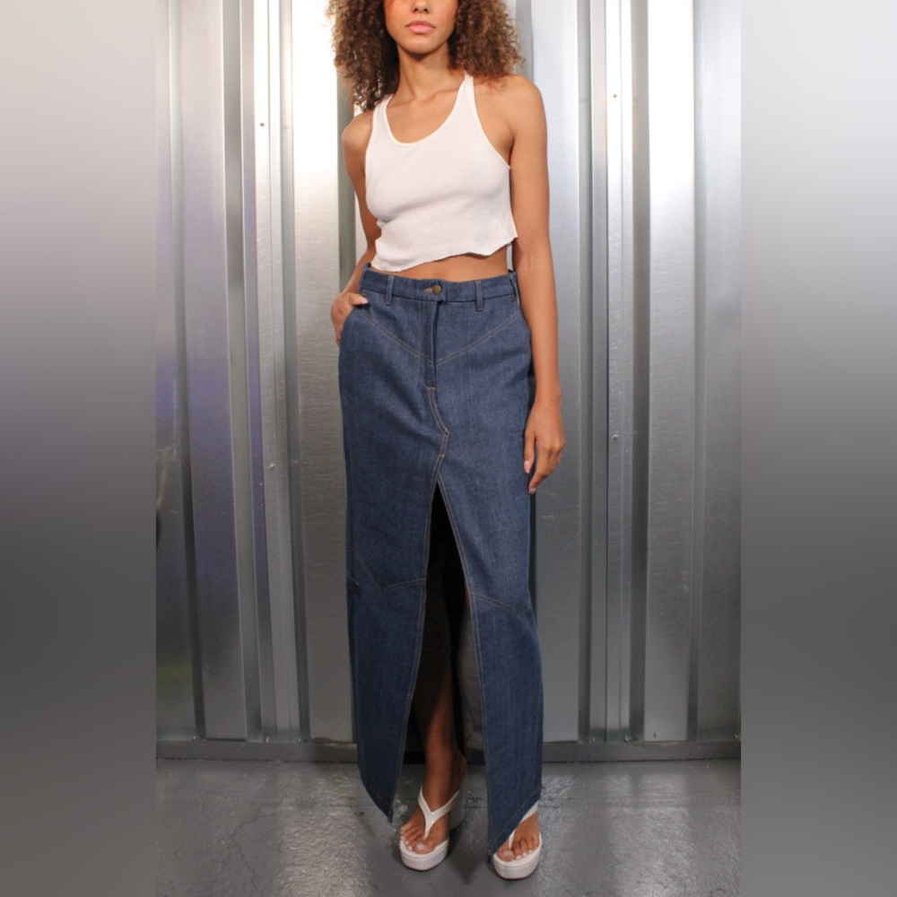NTK Rodeo Jean Skirt Medium Wash TT Studios